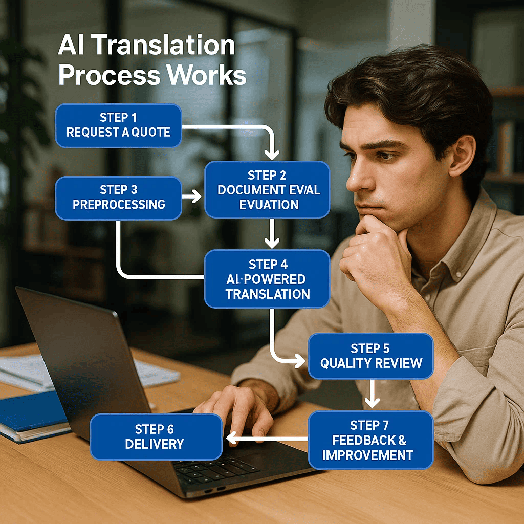 Processus de traduction IA